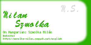 milan szmolka business card